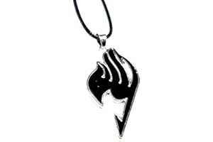 BEAUX BIJOUX Collar con colgante con diseño de Natsu Dragneel, de Fairy tail, color negro
