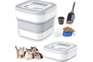 DYDHRER Hundefutter Aufbewahrung, Futtertonne Hund 5-8Kg, Faltbarer Futterbox Katze, Hundefutter Box mit Deckel Löffel Messbecher, Futterbehälter für Hund Katze, Dog Food Container