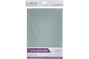 CRAFTER'S COMPANION Centura Metallic Single Colour 10 Sheet Pack-Pale Silver, Cardstock, 34.4 x 22.5 x 0.5 cm