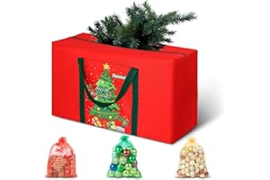 STORHOMIE Christmas Tree Storage Bag 2-3FT 600d Oxford Fabric Small Christmas Tree Bag 3FT for Ornament Storage 85 X 45 X 25cm with 2 Christmas Decoration Storage Bag 30X40cm