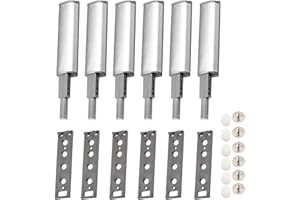 MELEBELLOT 6 Stück Push to Open Türöffner Drucktüröffner,Magnetische Schrank Schubladen Türschlösser Drucköffner für Druckschnapper Schranktür Türen Beschlag Möbel Schubladen Drucköffner(Silver)