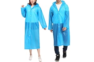 PECEHOM 2Pcs Rain Poncho Waterproof for Men Women,Portable Rain Coat,Reusable EVA Hooded Lightweight One-Size Ponchos,for Festivals Cycling Outdoors,Sports Events,Hiking,Camping
