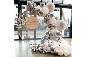 QIFU Kit Arco Di Palloncini Bianco Grigio - Kit Ghirlanda Di Palloncini Bianco Grigio Argento 103 Pezzi, Arco Di Palloncini Fai Da Te Per Compleanno, Matrimonio, Festa Di Fidanzamento Decorazione Di Sfondo