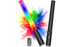 UYLED Luce Video LED,LUXCEO P400 RGB Fotografia Tubo con Display LCD,2500K~6500K CRI95+,100% Helligkeit (LUX),12 Effetti Luce,Luce LED a colori con batteria incorporata,Illuminazione per TikTok,Vlog,YouTube