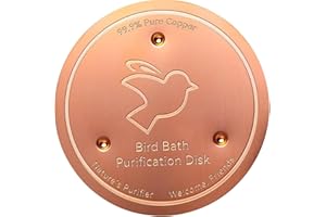 KxrTpx Bird Bath Copper Disk, Copper Disc for Bird Bath, 10x10x0.06cm Copper Bird Bath Cleaner, Physical Safe Clean Water Solution for Outdoor Birdbaths and Bowls, Year-Round Use