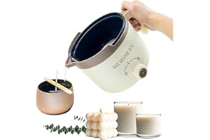 LINGQIAN Electric Wax Melting Pot,Wax Melter for Candle Making with Lid, Jug for Melting Candle Wax with Pouring Spout (UK Plug)