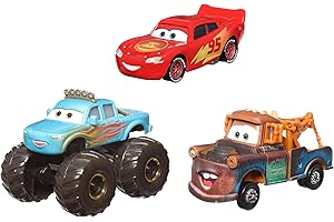 Mattel Disney Pixar Cars Mini Racers - Set di 3 piccole auto e camion pressofusi, ispirati ai personaggi preferiti (gli stili possono variare)