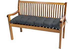 ‎TEXDEKO TexDeko® Garden Gartenbank-Auflage 120 x 50 x 8cm wasserabweisend UV - beständig mit Oeko-TEX Zertifikat gesteppt Bankpolster Bankkissen Polsterauflage Sitzpolster Bankauflage Sitzkissen (Anthrazit)