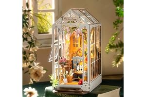 ROWOOD DIY Book Nook Kit Garden House, Maison Miniature De Jardin, Puzzle 3D Bois Serre Livres À Construire, Booknook, Cadeaux Créatifs pour Adultes