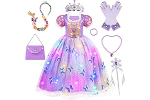 Meland Deguisement Fille, Robe Princesse Fille Cadeau Fille 3 4 5 6 7 8 Ans Pour Halloween Anniversaire Cosplay