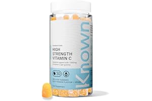 Known 1000mg High Strength Vitamin C (Ascorbic Acid) Gummies – Zesty Orange Flavour – Chewable Vegan Gummy Supplement – Immune, Collagen, Energy & Antioxidant Support – 1 Month Supply – One-A-Day