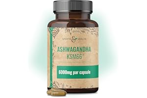 CDF SPORTS & HEALTH SOLUTIONS Ashwagandha KSM-66 Gélules – Ultra hautement dosé 6 000 mg par gélule – Extrait pur sans additifs – 100 gélules d’Ashwagandha – KSM66 Withanolides