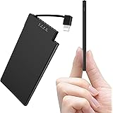 Auskang Power Bank 5000mAh con Cavo compatibile solo con iPhone 2 in 1, batteria esterna ultra sottile e leggera, Caricabatte