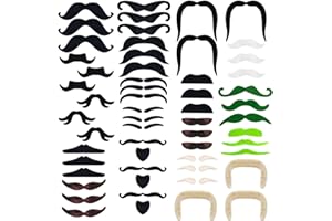 ZWZNBL 54 bigotes falsos, bigotes autoadhesivos, bigotes gruesos para fiesta de máscaras, fiesta de cumpleaños, actuación de disfraces