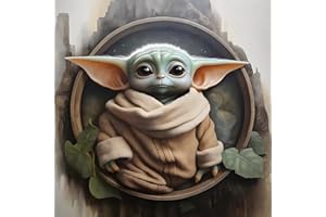 DOMROM Diamant Painting Bilder, Yoda Diamant Painting Set für Erwachsene, Diamant Painting Bilder Vollbohrer 5D DIY Malen nach Zahlen Diamant Anfänger für Gift Home Wall Decoration 30x30cm