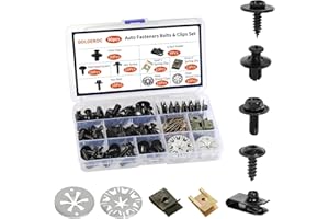 GOLDEROC 90 Stück Blechmutter Schrauben Clips Set, mit Karosserieschrauben, Hitzeschutz Klemmscheiben & U Type Karosserie Clips, Befestigungsclips Auto für Befestigen & Reparieren Autoteil