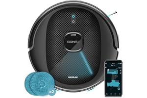 Cecotec Robot Aspirador y Friegasuelos con IA Conga 9990 AI Spin Revolution Ultra Power. 10000Pa, Navegación Inteligente, Barre, Aspira, Friega y Pasa Las Mopas, Autonomía 240mins, Cepillo Silicona