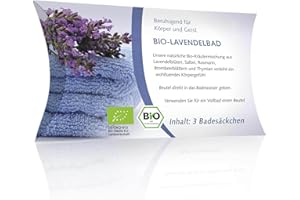 ‎WELTECKE Weltecke Bio-Lavendel-Bad | 3 Bio-Bade-Beutel je 10 g | Made in Germany | Exclusive Kräuter-Mischung fördert Gelassenheit & beruhigt die Sinne | Veganer Badezusatz für Entspannungsbad