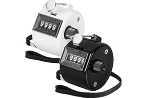 ‎KTRIO KTRIO Handzähler Zähler, 4-Stellige Zähler, 2 Stück ABS Counter Clicker mit Umhängeband für Personenzähler, Coaching, Stricken, Golf und Reihenzähler