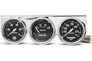 Auto Meter 2399 Chrome 2-5/8" Mechanical Three-Gauge Console