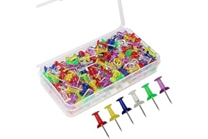 OKVGO 150 Pieces Push Pins with Plastic Heads and Steel Points Thumb Tacks for Map Cork Notice Board Transparent Multicoloured