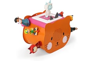 Xozoyo Tonie Cat Shelf, Fully Magnetic Toniebox Shelf, Holds 25-35 Figures + Boxes, Toniebox Wall Shelf, Storage Shelf for Nursery (Cute Cat)