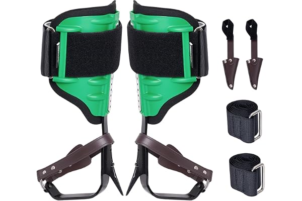 VEVOR 1 paire d'éperons d'escalade réglables en hauteur, capacité de charge de 158,8 kg avec sangles, équipement d'arboriste pour grimpeurs, chasse, cueillette de fruits