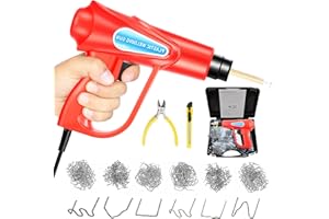 OUSINBY Plastic Welding Kit, 70W Welding Machine Hot Stapler Plastic Welder Gun Kit, Plastic Welder with 300pcs 6 Types Staples for Car Bumper Fender Kayak Repairs