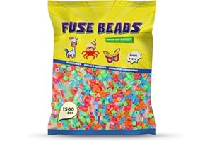 Benny Beads Perline da Stirare 1500 Pezzi, Dimensione Midi 5mm, Accessori Creativi per Lavori DIY Perline a Fusione