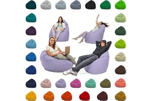GlückBean Sitzsack XXL – Beanbag für Kinder & Erwachsene – In & Outdoor geeignet – Wasserabweisend & pflegeleicht – Gefüllt mit hochwertigen EPS-Perlen – Ideal zum Gaming & Entspannen (Flieder, XXL)