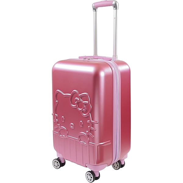 Hello Kitty My Favourite Bow Cabine Koffer, kinderkoffer, van ABS, vier dubbele wielen met multi-directionele draaibare, praktische binnenkant met twee compartimenten elastische rubbers., roze, 33 cm