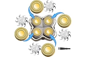 MAWAER Złote 4 szt. golarki głowy wymienne ostrza do golarki czaszki Pitbull seria 4 głowic i seria 3 głowic