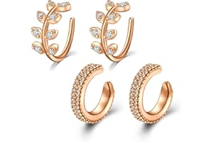 Mayhoop Piercing Orecchio Finti Non Piercing Acciaio Inossidabile Falso Piercings sugli Orecchini Labbro Naso Clip per l'Orecchio Polsino dell'Orecchio Donne Uomini