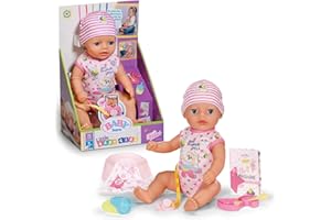BABY born Little Magic Girl 834596-36cm Doll with 7 Lifelike Functions and Accessories - No Batteries Required - Suitable for Children from 1 Years Old, Pink