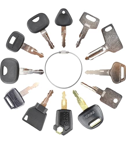 Kit 6 Chiavi Di Accensione Per Attrezzature Pesanti - Modelli 701,702,801,802,503,530 Con Portachiavi