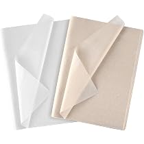 Papier De Soie 72 Feuilles 50x70cm | Blanc & Beige | Pour Emballage Cadeaux & Loisirs Créatifs