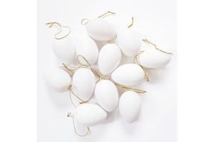 RUIYWEN 12 Uova di Pasqua Uova Bianche Uova Finte di Plastica per Dipingere Graffiti Fai da Te per Bambini Decorazione Artigianale (4x6 cm)