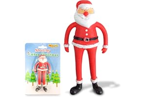Quebec Playwrite Stretchy Father Christmas Unique Holiday Stocking Presents Christmas Eve Delights, Fun Kids Stocking Fillers Special Festive Surprises 12cm (Pack of 1)