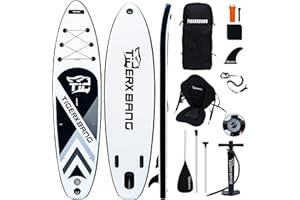 TIGERXBANG Tabla de Sup Stand Up Paddle Board con Asiento Kayak | Tabla de Paddle Surf Hinchable | 320x84x15cm | 305x80x15cm para Adultos/niños | Kit Completo de Surf ISUP