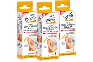 3x Podovis Crema Riduci e Previeni Callosità Doppia Azione Idrata e Previene Effetto Levigante con Ananas Dermatologicamente Testato - 3 Flaconi da 60ml ognuno