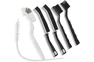 DNVB SHOP Professional 6-Piece Crevice Cleaning Brush Set – Hard Bristle Brushes & Crevice Cleaning Tool Kit for Washing Machine, Sink, Toilet, Window Tracks, Grout & Small Spaces - Gap Scrubbing