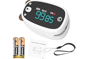 TP TRADEPROVIDER Pediatric Pulse Oximeter with x2 (27A) battery & Lanyard, CE FCC Approved Fingertip Infant Kids Heart Rate Stats NHS Oxygen Saturation SpO2 Levels Monitor by TradeProvider®