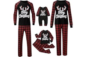 LIDSSACDE Weihnachtspyjama Familie Set, Weihnachts Pyjama, Matching Pyjamas Couple Damen Herren Christmas Partner Pyjama Kinder Baby Familie Set Weihnachten Schlafanzug