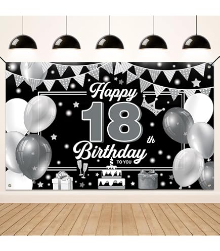 Striscione Per 50° Compleanno – Sfondo Fotografico 180x110 Cm, Tessuto Poliestere, Decorazione Nero E Rosa