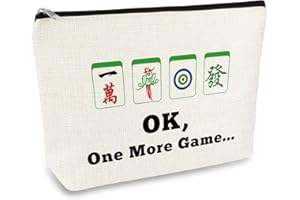 MIKELA Mahjong Lover Gift Makeup Bag for Women Gambling Gifts for Female Best Friend Sister Mahjong Gifts Cosmetic Bag Retirement Gifts for Her Grandma Aunt Mom Birthday Christmas Gift Travel Pouch