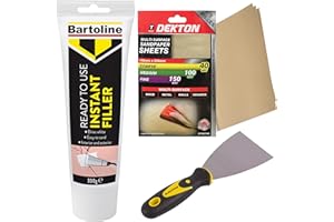 PACKPIONEER Plaster, Wood & Wall Filler 330g + 3" Filling Tool & Sandpaper – Wall Repair Kit & Filler for Crack, Hole & Gap Repair on Plaster, Plasterboard & Wood