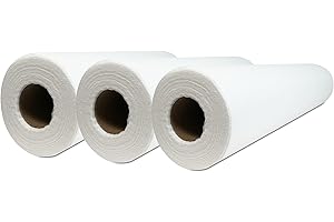 MUNTRADE Papel Camilla Polipropileno 58 cm x 80 m | Rollos de Papel para Camilla Precortado cada 40 cm (Blanco, 3 Rollos)