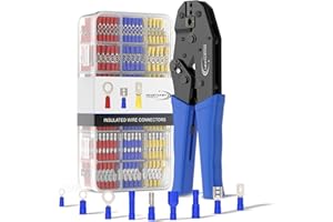 REDSTAR24 Kit de Crimpadora y Alicates de Crimpado para Terminales Eléctricos, 700 Piezas: Terminales Planos, Fundas, Conectores Redondos, Terminales de Anillo, Empalmes, para Cables de 0,50-6,00 mm²