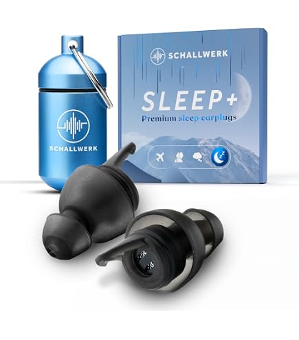 Senner ® DreamPro - Tappi orecchie per sonno tranquillo - Protezione udito in ambienti rumorosi, per chi dorme di fianco - Anti Russamento - Ipoallergenici, 2 misure, Contenitore alluminio