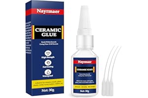 NAYRMAER Ceramic Glue, 30g Porcelain Glue Repair, Superglue for Porcelain, Glass, Plastic, Metal, Rubber and DIY Craft